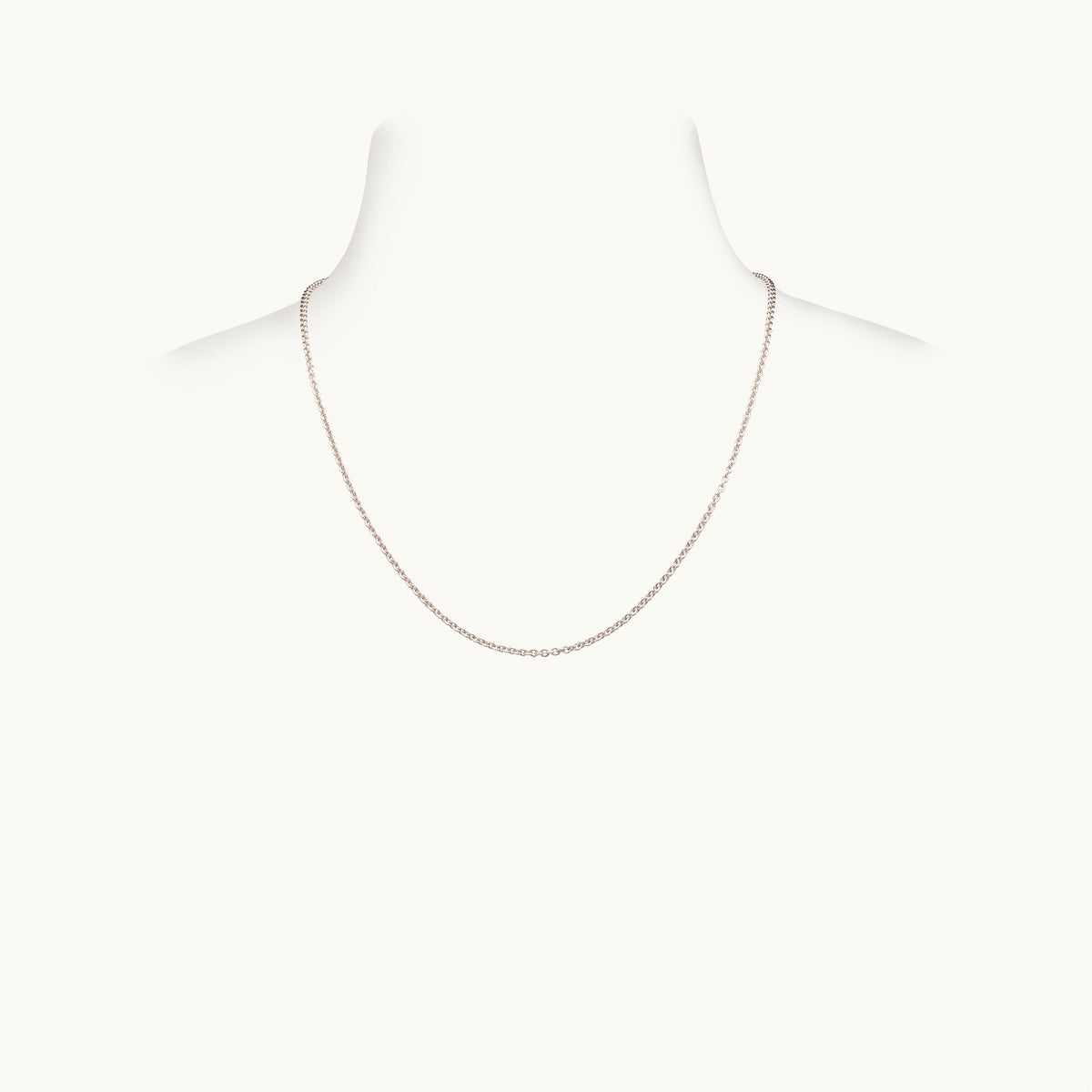 Thin White Gold Chain, 16 Inches