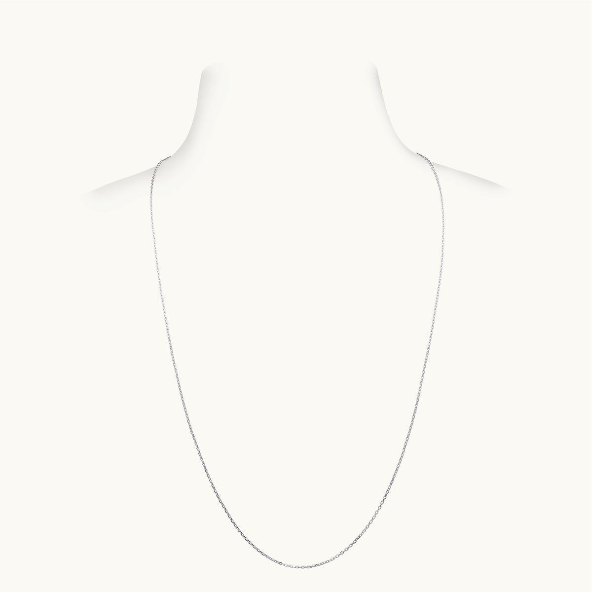 Thin White Gold Chain, 22 Inches