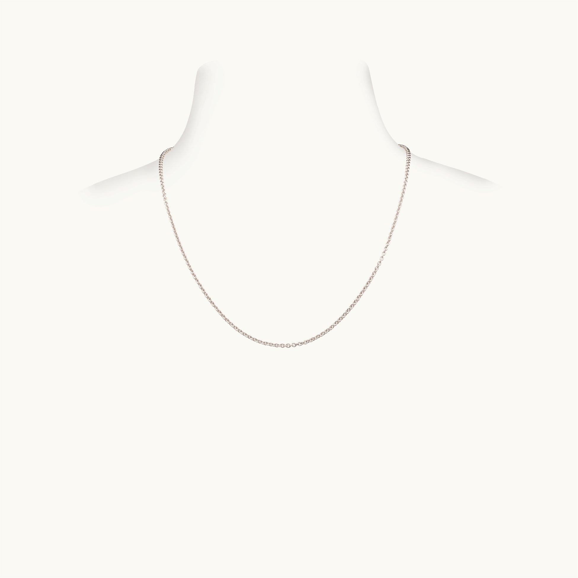 Thick White Gold Chain, 16 Inches