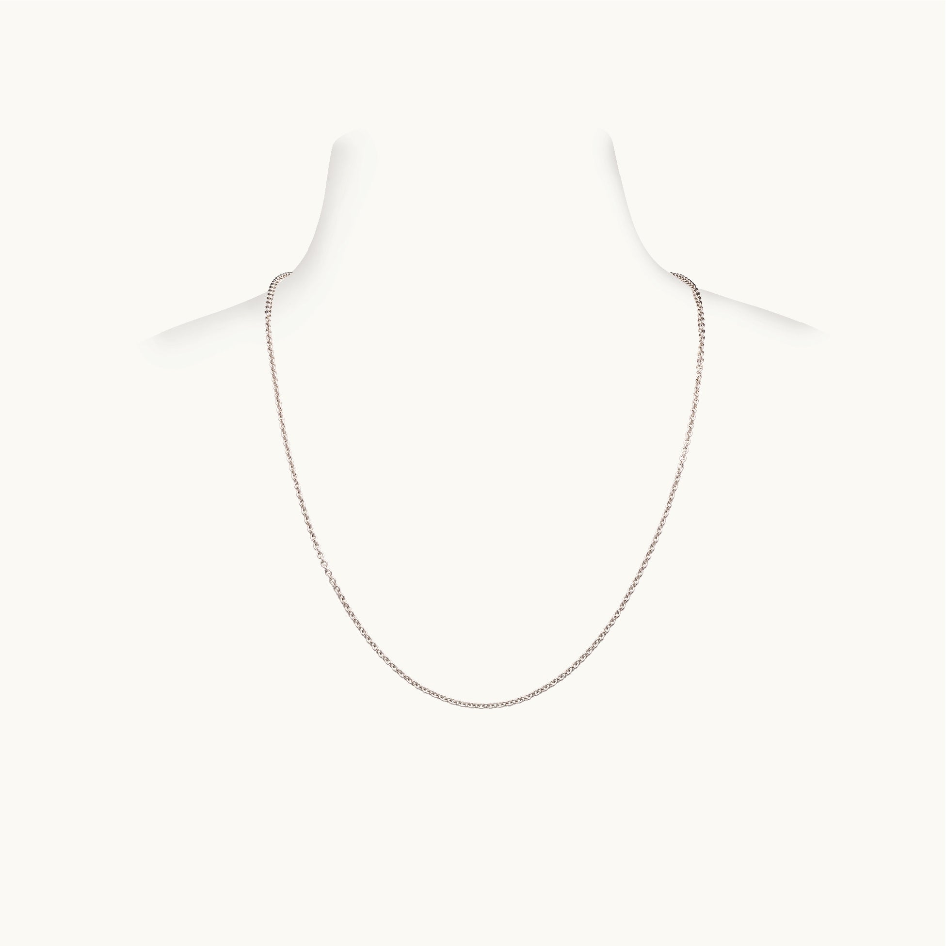 Thick White Gold Chain, 18 Inches