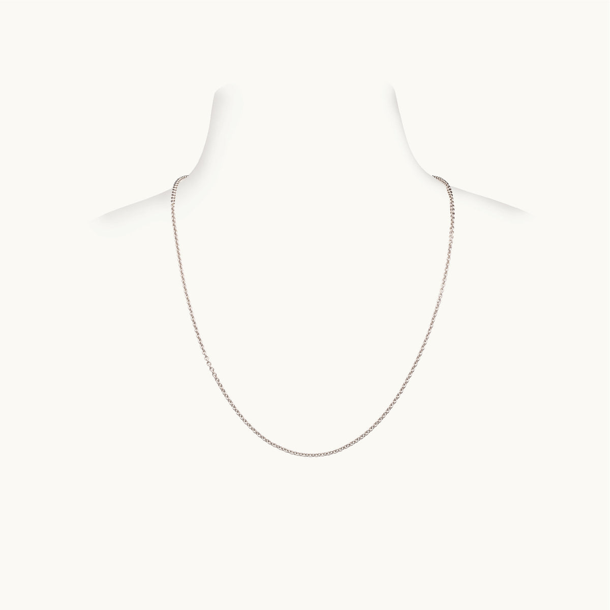 Thick White Gold Chain, 18 Inches