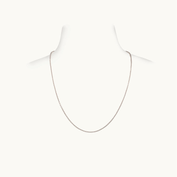 Thick White Gold Chain, 18 Inches